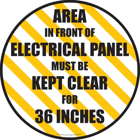 Superior Mark Floor Sign, Rubber, Area in Front of Electrical Panel Must be Kept Clear , 17.5in RFS0717